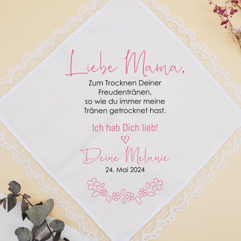 Stofftaschentuch Freudentränen Hochzeit