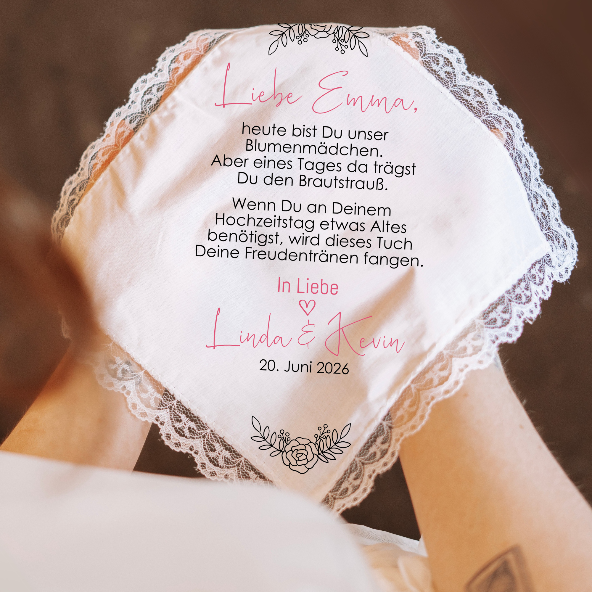 Stofftaschentuch "Blumenmädchen"