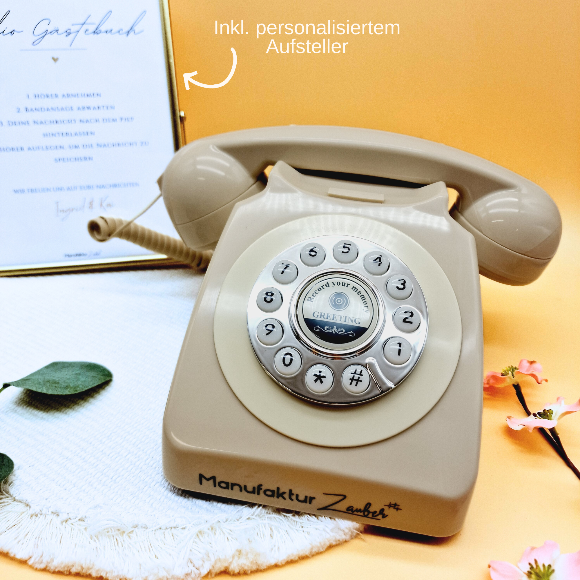 Audio-Gästebuch mieten | Retro Beige