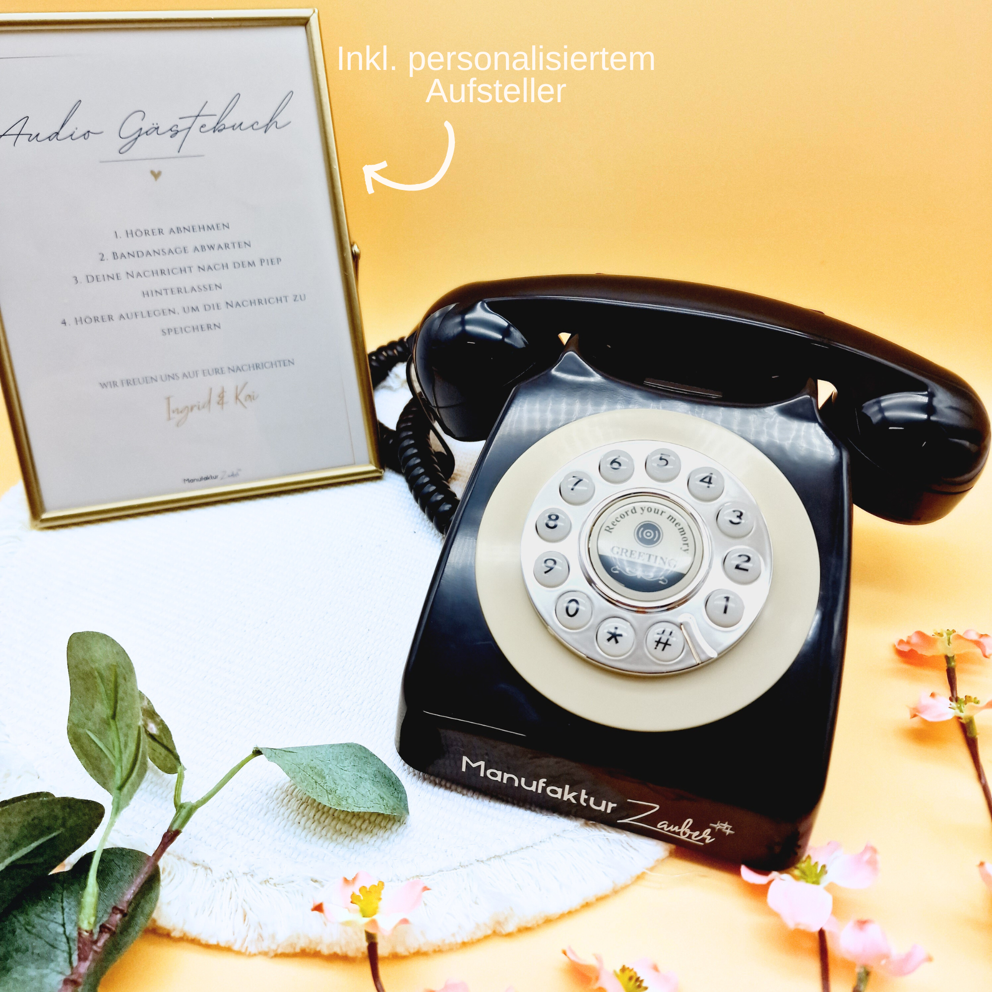 Audio-Gästebuch mieten | Retro Schwarz