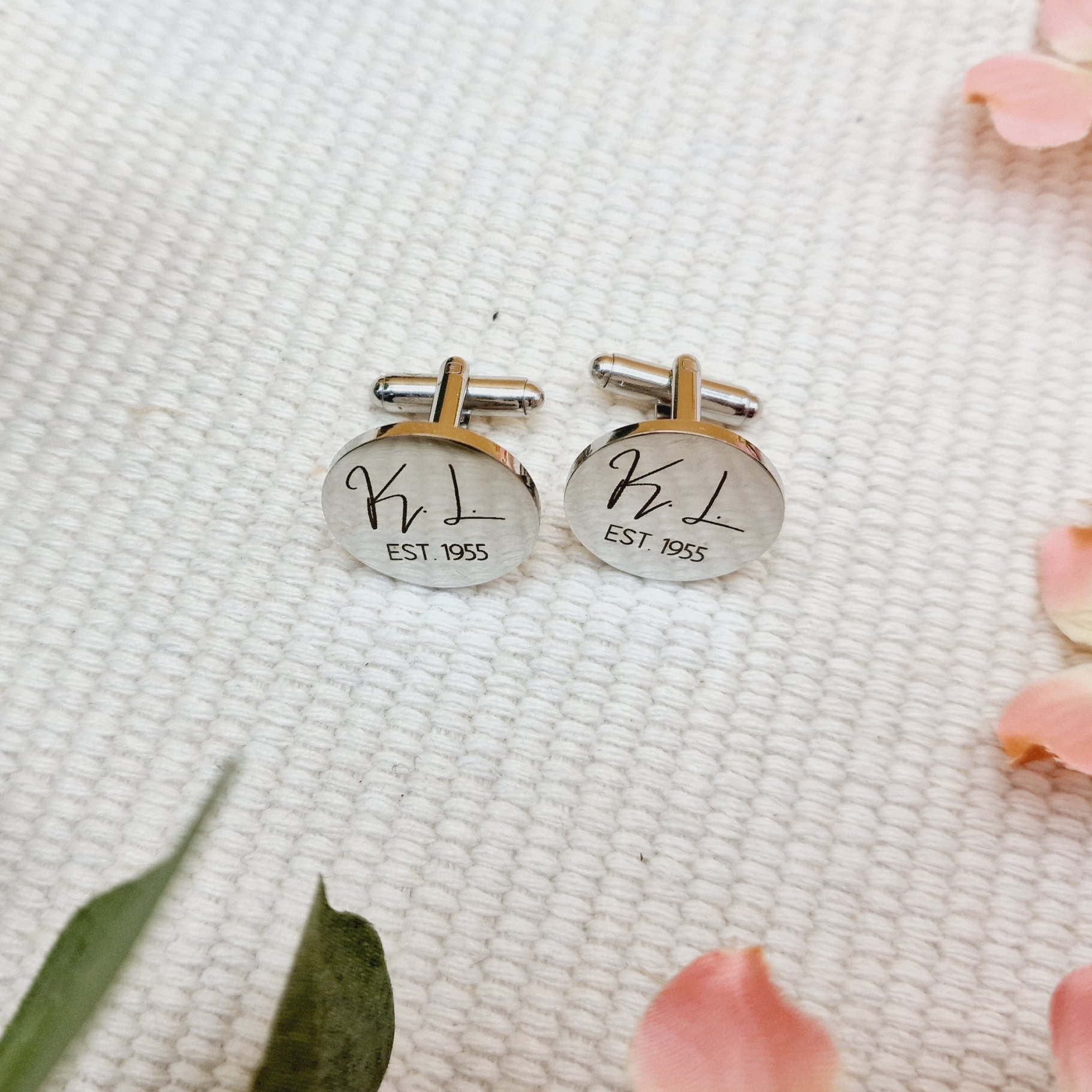 Manschettenknöpfe Initialen Schreibschrift