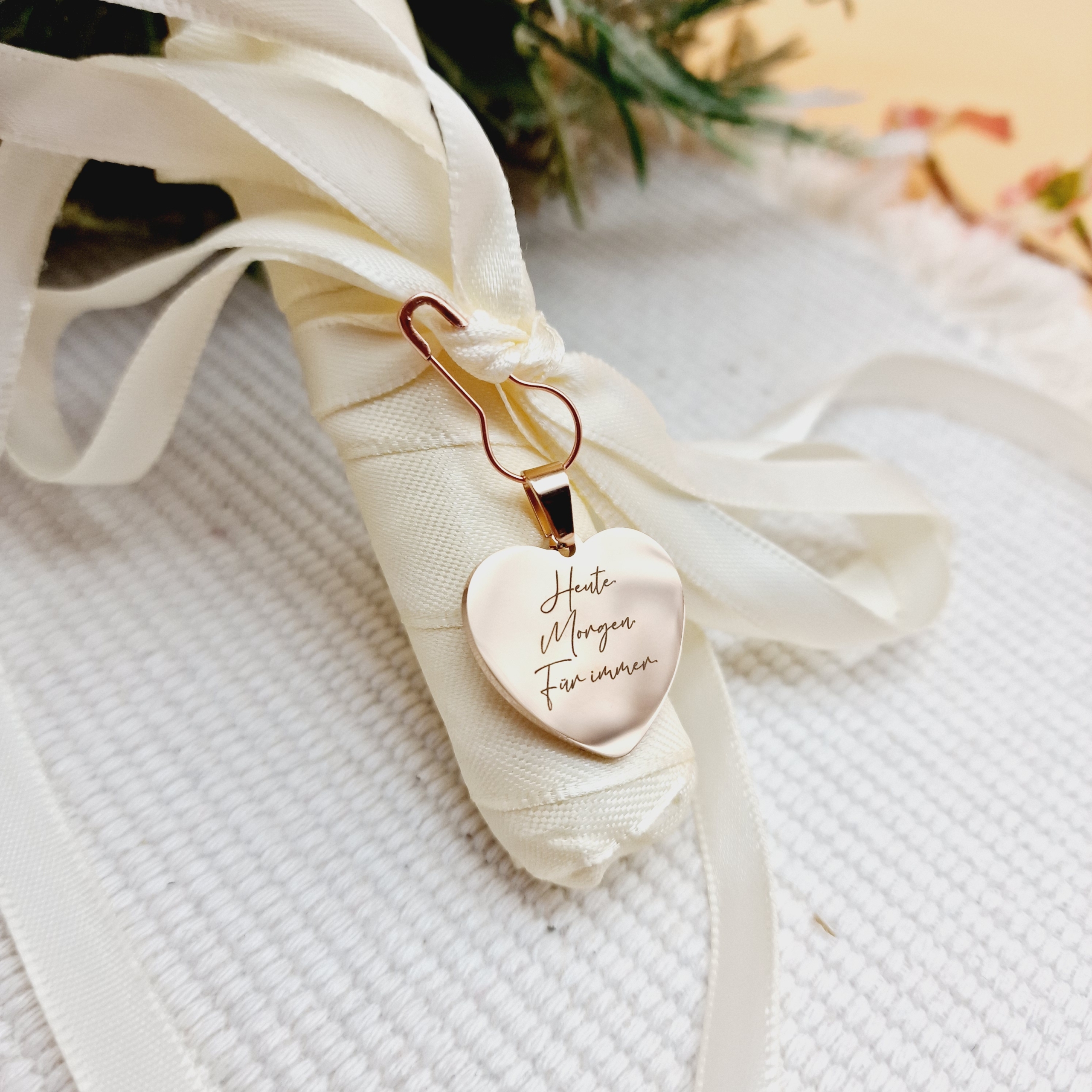 Brautstrauß Anhänger Wunschtext