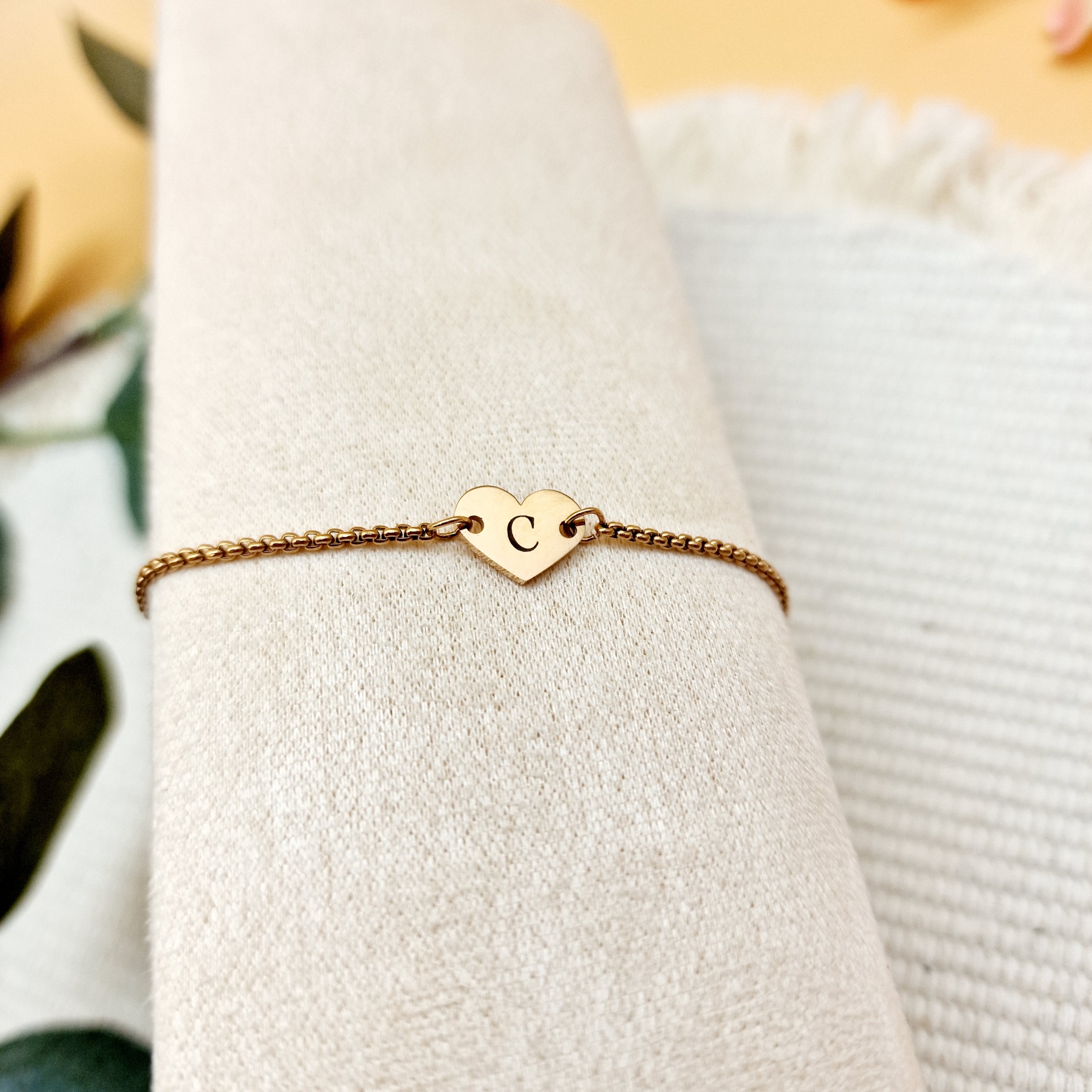 Armband Herz klein | Initial einfach