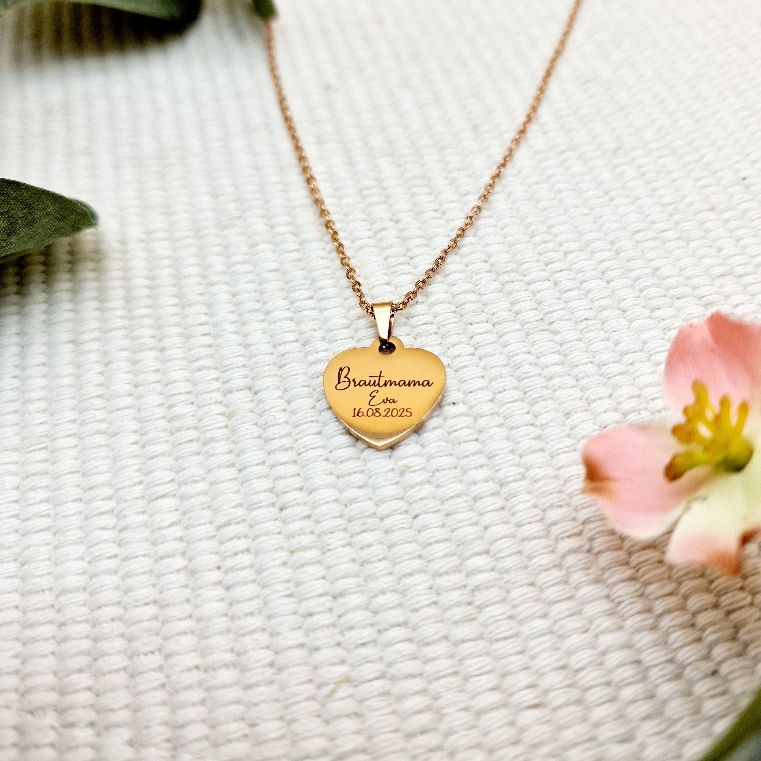 Halskette Herz-Anhänger | Wunschtext
