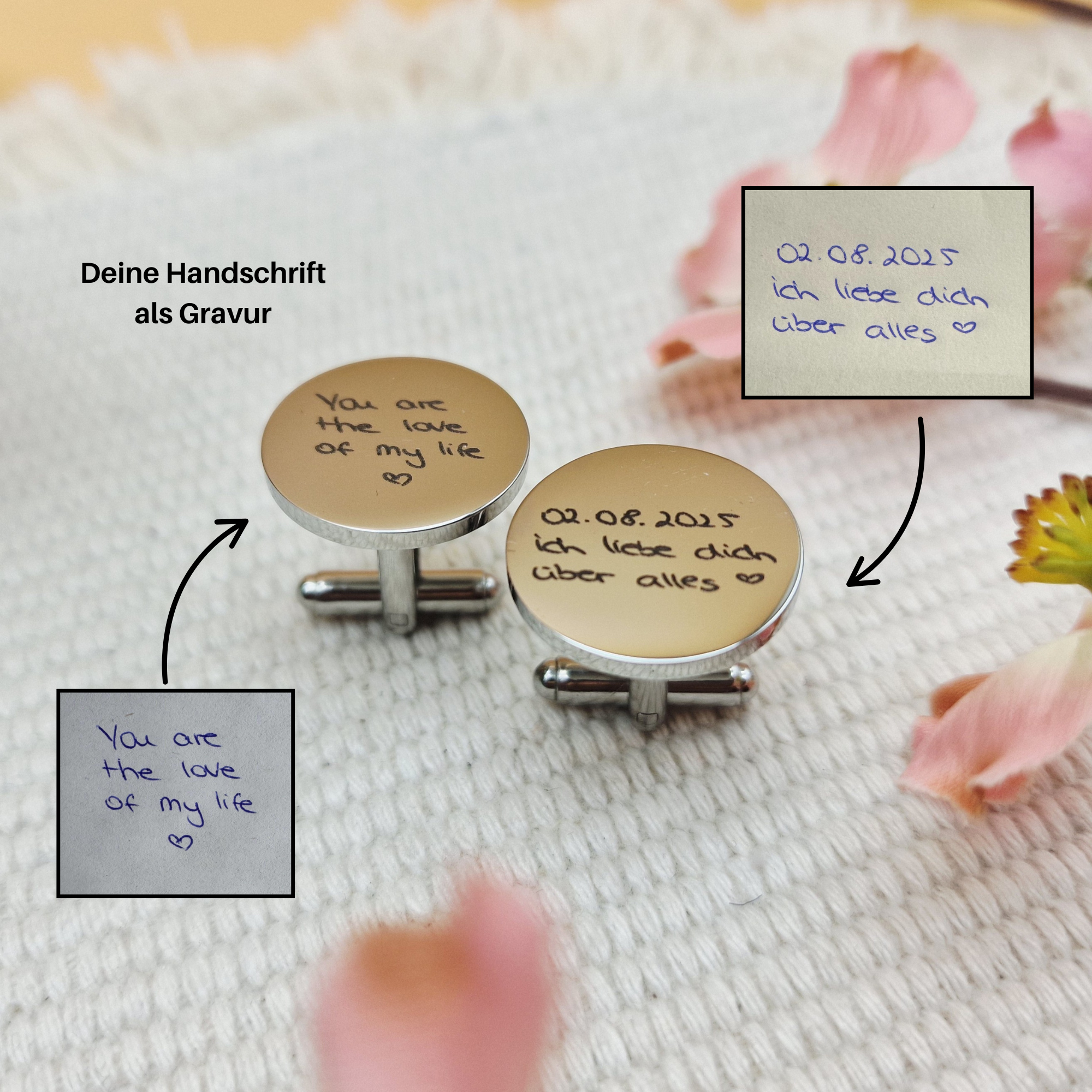 Manschettenknöpfe Handschrift